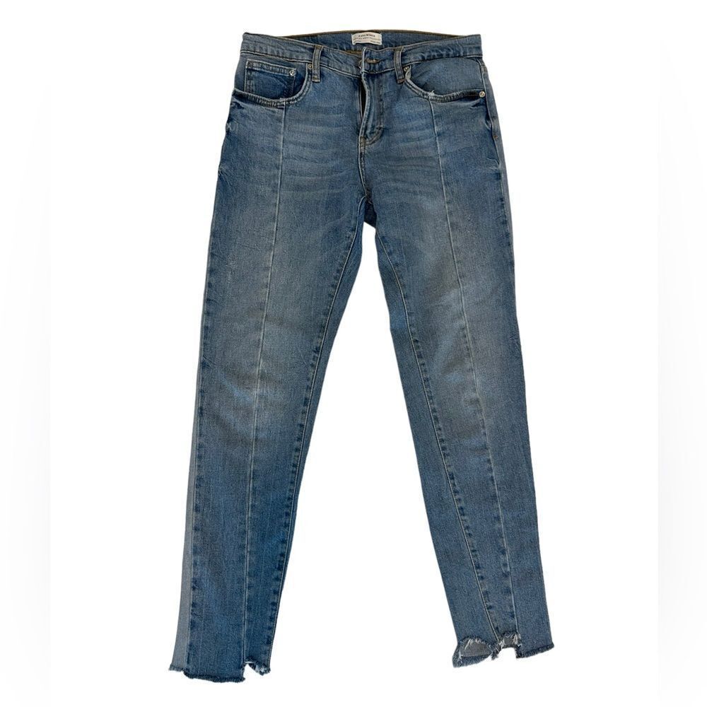 Zara Woman Two Tone Straight-leg Jeans Size 4